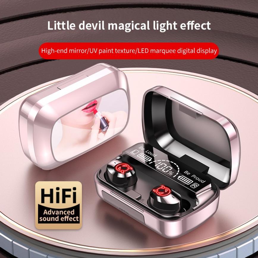 M23 Devil Pattern TWS Bluetooth Noise Canceling Touch Earphones Wireless Stereo Headset with Mirror Surface Power Display Charging Case M23 Devil Pattern TWS Bluetooth Noise Canceling Touch Earphones Wireless Stereo Headset with Mirror Surface Power Display Charging Case